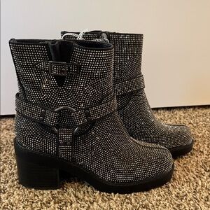 Black Studded Ankle Booties